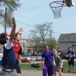 Junior Max Mihaylov attempts a shot during a tournament game