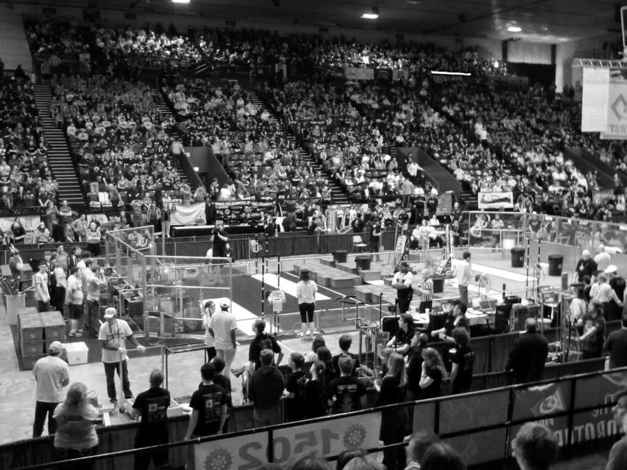 A robotic competition field.