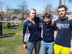 Gabe, Max and Casey represent Hold Me Back after their victory.