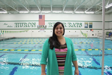 Huron Women’s Swimming head coach, Andrea Stanczak. 