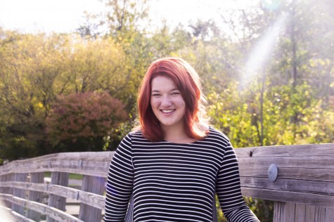 Borbely poses at Gallup Park this year for her Senior portrait. 